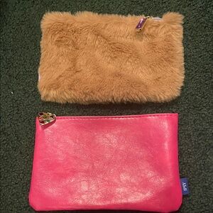 Pink and Brown Pouch Set